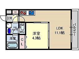 メゾンプレジール 3階1LDKの間取り