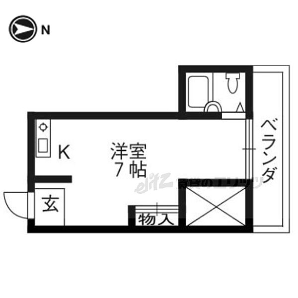 京都府京都市西京区大枝塚原町(賃貸マンション1K・4階・17.10㎡)の写真 その2