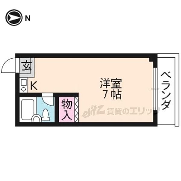 京都府京都市右京区太秦一ノ井町(賃貸マンション1R・3階・17.08㎡)の写真 その2