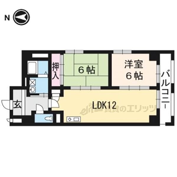 サントル西京 602｜京都府京都市西京区山田四ノ坪町(賃貸マンション2LDK・6階・57.08㎡)の写真 その2