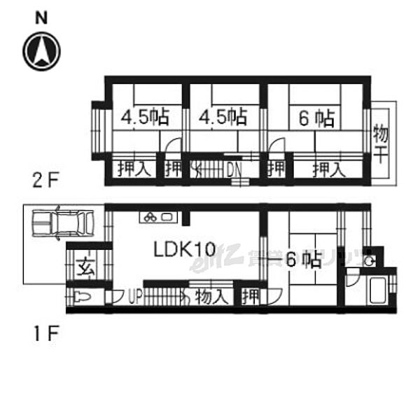 樫原前田町17－6貸家 ｜京都府京都市西京区樫原前田町(賃貸一戸建4LDK・2階・66.33㎡)の写真 その2