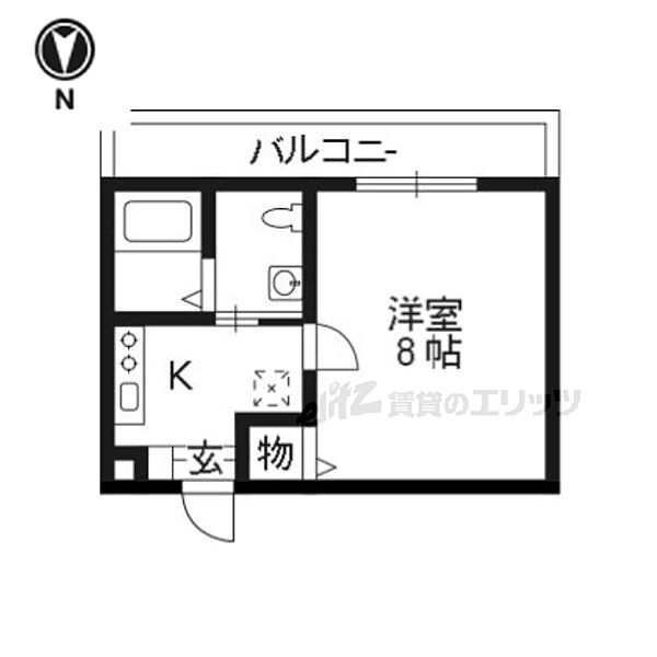 京都府京都市右京区梅津前田町(賃貸マンション1K・1階・23.86㎡)の写真 その2