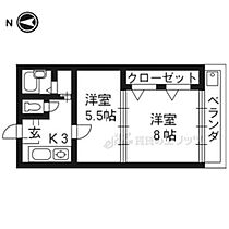 京都府京都市右京区梅津中村町（賃貸マンション2K・1階・35.00㎡） その2