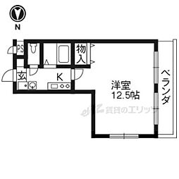 桂川ショウエイマンション 3階1Kの間取り
