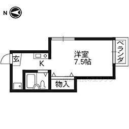 パンプキンハウス 1階1Kの間取り