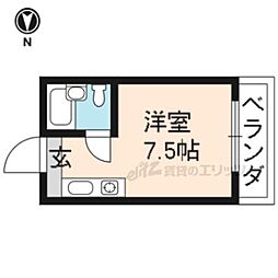 阪急嵐山線 松尾大社駅 徒歩3分の賃貸マンション 1階1Kの間取り