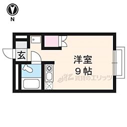 京福電気鉄道嵐山本線 嵐電嵯峨駅 徒歩2分の賃貸マンション 3階1Kの間取り