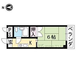 プラム四条 3階1Kの間取り