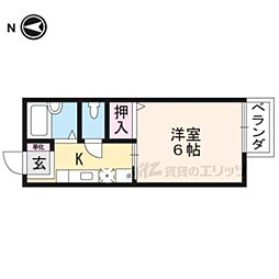 リブレ常盤 2階1Kの間取り