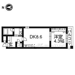 ＤＥＡＲ　ＣＯＵＲＴ野里 3階1LDKの間取り