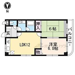 メゾンバレル 2LDKの間取図画像