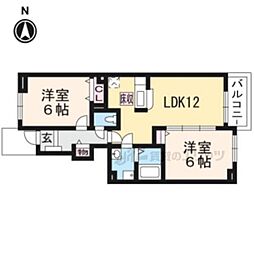 ウエストパディー 2LDKの間取図画像