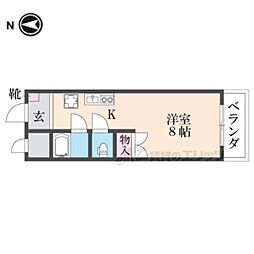 リバティハウス 1Kの間取図画像