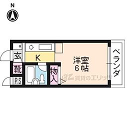 マーク西陣 1Kの間取図画像