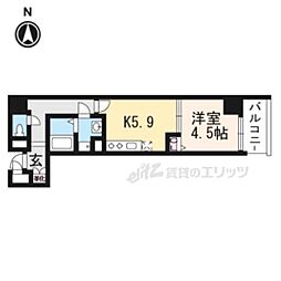 ベラジオ京都西大路2 1DKの間取図画像