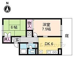 シャトー山翠 2DKの間取図画像