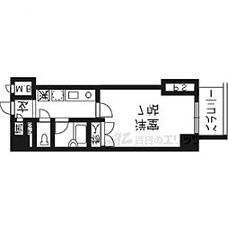 パインフィールド壬生 1Kの間取図画像