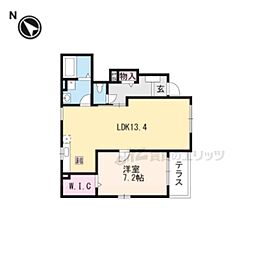 モルトベーネ 1LDKの間取図画像