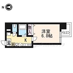 エグゼレジデンス羅城門 1Kの間取図画像
