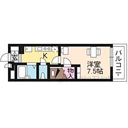 レオパレス西ノ京円町 1Kの間取図画像