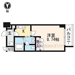 サンシティ御所西 1Kの間取図画像