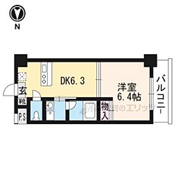 アンシャンテ 1DKの間取図画像