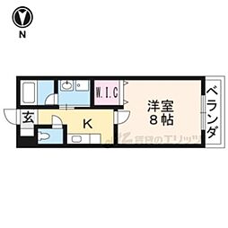 CREDOR洛南LEGEND 1Kの間取図画像