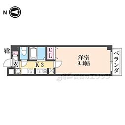 レィディアンス2 1Kの間取図画像