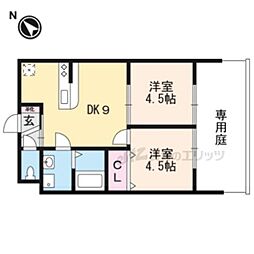 SAKURAVILLAGE 2DKの間取図画像