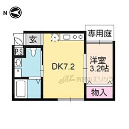 WEST9五条烏丸 1DKの間取図画像