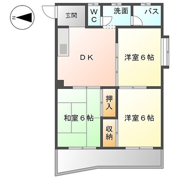 メゾン廣 303｜愛知県名古屋市中川区中郷１丁目(賃貸マンション3DK・3階・49.00㎡)の写真 その2