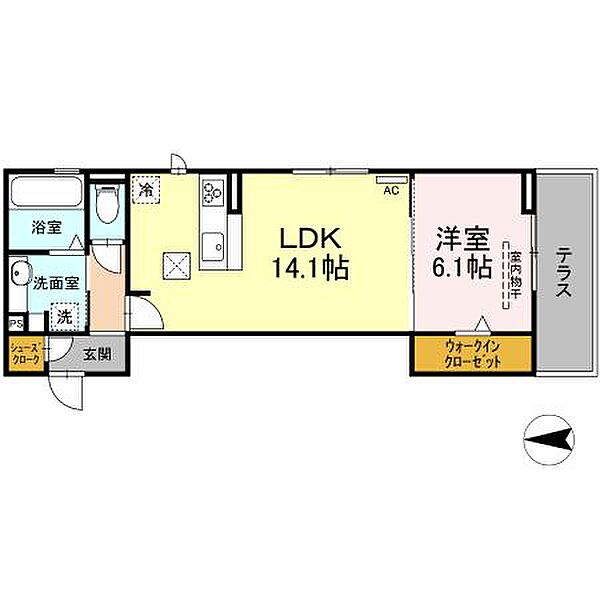 リヴェール東中島 102｜愛知県名古屋市中川区東中島町１丁目(賃貸アパート1LDK・1階・48.69㎡)の写真 その2