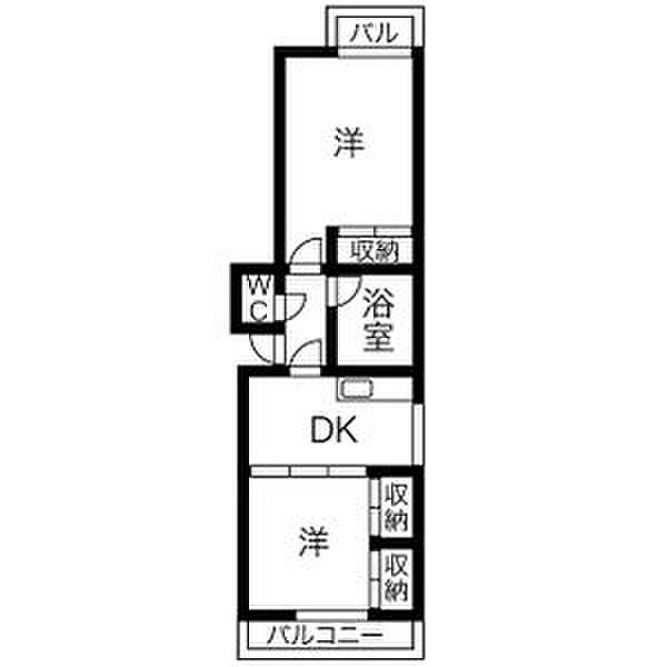 サンハイツ中駒 203｜愛知県名古屋市中川区中郷２丁目(賃貸マンション2DK・2階・45.00㎡)の写真 その2