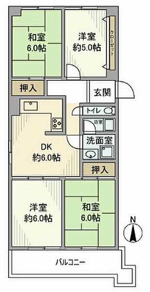 ジャルダン第2鶴舞 501｜愛知県名古屋市中区千代田３丁目(賃貸マンション4DK・5階・75.94㎡)の写真 その1