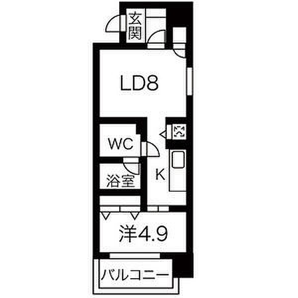 ヴァリエ東別院 203｜愛知県名古屋市中区大井町(賃貸マンション1LDK・2階・40.40㎡)の写真 その2