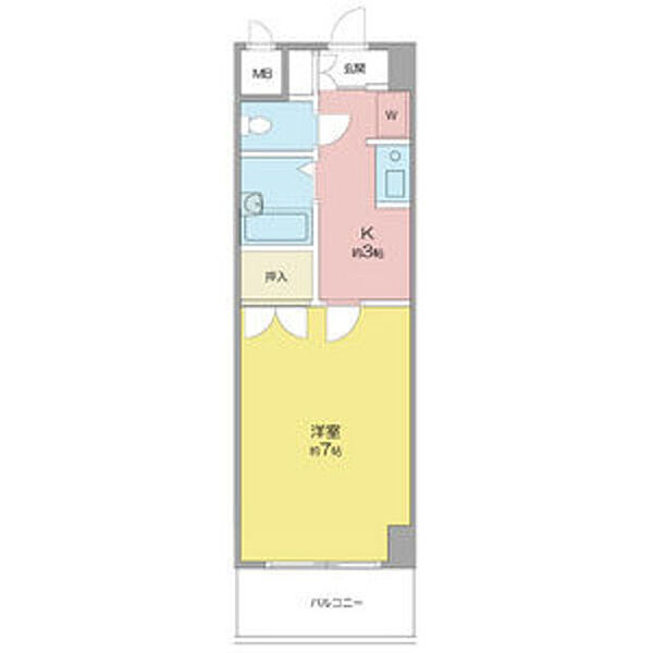 うらら 605｜愛知県名古屋市中川区高畑１丁目(賃貸マンション1K・6階・24.00㎡)の写真 その2