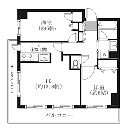 セザールアーバンデュオウエスト 2LDKの間取図画像
