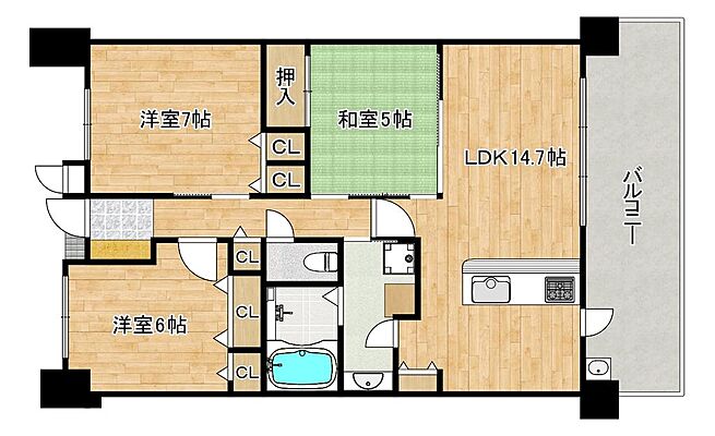 間取り ルイシャトレ諏訪ノ森 7階/-