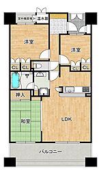 堺駅前アーバンコンフォート 3LDKの間取図画像