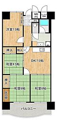 友渕コーポ 4DKの間取図画像