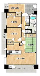 グランシスフォート中百舌鳥3番館 4LDKの間取図画像