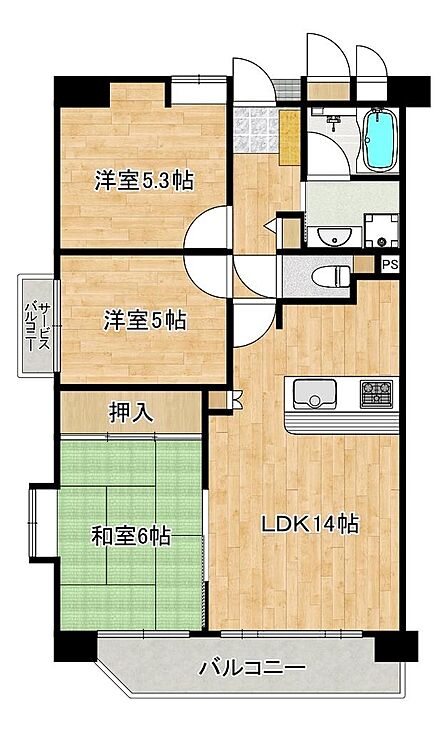 南東向きの角部屋!!日当り・通風良好です!ぜひ現地でお確かめください♪
