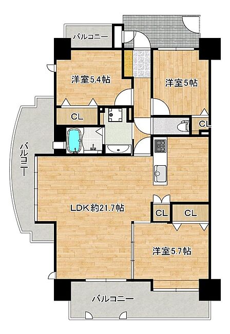南西向きの三方角部屋!日当り・通風良好!たっぷりの陽光に包まれる明るい住まいに気持ちも明るくなりますね!