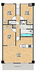 シャルマンコーポ松之浜 3LDKの間取図画像