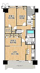 グレイスランドマーク堺光明池 3LDKの間取図画像