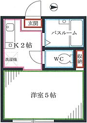 センチュリーハイツ 1階1Kの間取り