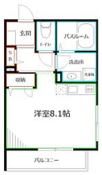 コート西山 ワンルームの間取図画像
