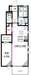 アレセア 1LDKの間取図画像