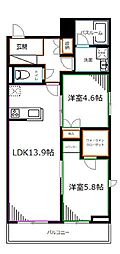 アーバン杉並本天沼 2LDKの間取図画像