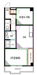 カーサ・松庵 2DKの間取図画像